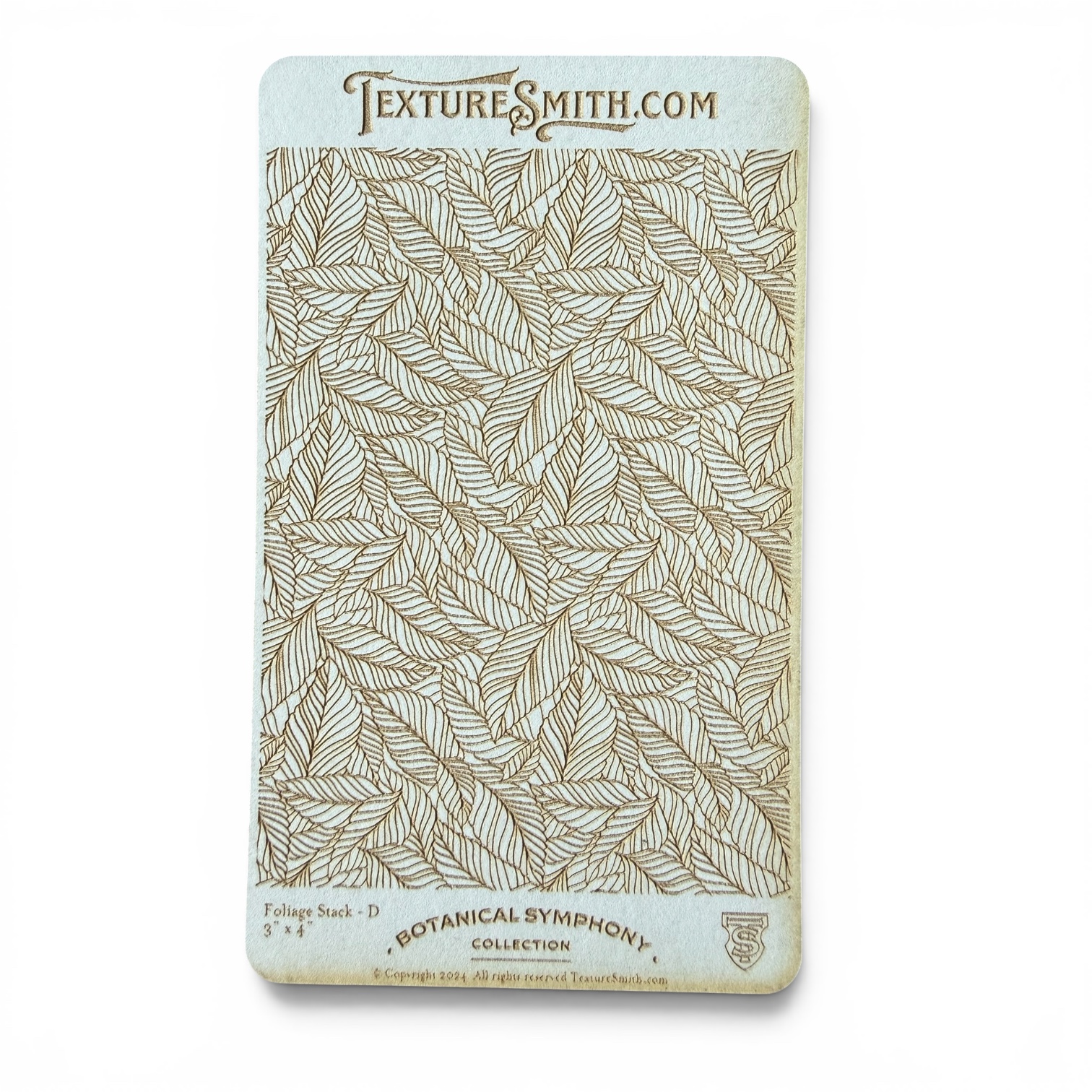 Textuurmat textuurpapier. TextureSmith all over blaadjes afmeting ca 7*10 cm - Afbeelding 3