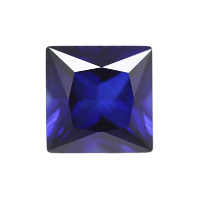 5xA kwaliteit vierkante zirconia, donkerblauw, 8 mm, facetten geslepen, niet hittebestendig, voor sieraden maken.
