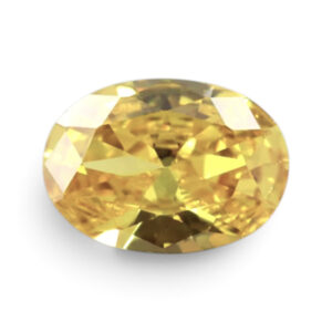 Gele ovale hittebestendige zirconia steen met facetgeslepen schittering, verkrijgbaar in 4×6 mm en 6×8 mm voor wax casting en zilverklei sieraden.