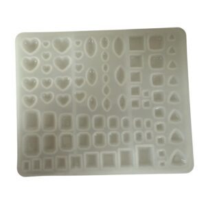Siliconen sieradenmal 11 × 13 cm met diverse vormen en maten voor het maken van hangers, bedels, oorbellen en andere sieraden.