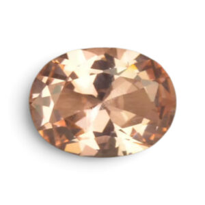Perzik synthetische morganite ovale hittebestendige zirconia steen met facetgeslepen schittering, verkrijgbaar in 4×6 mm en 6×8 mm voor wax casting en zilverklei sieraden.