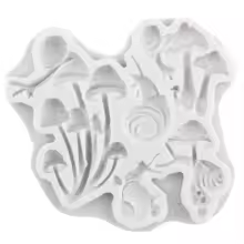 Esquell metaalklei mal met gedetailleerde slakjes en paddenstoelen voor het maken van zilveren sieraden en decoraties.