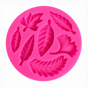 Siliconen mal met 7 verschillende bladmotieven en fijne bladnerven, geschikt voor het maken van sieraden en decoraties van zilverklei, bronsklei, koperklei en polymeerklei.