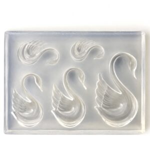 siliconen mal zwaantjes. Mini mal transparant voor sieraden maken van zilverklei of andere kleisoorten